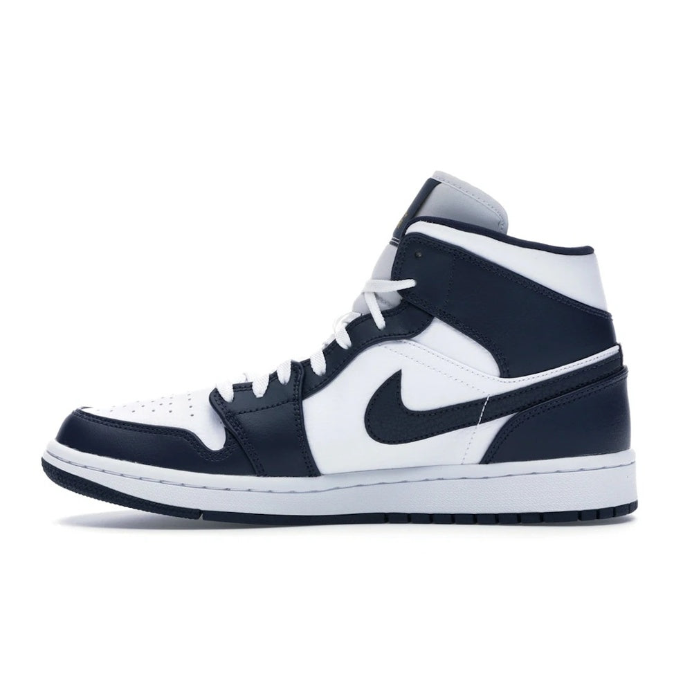 Jordan 1 Mid White Metallic Gold Obsidian