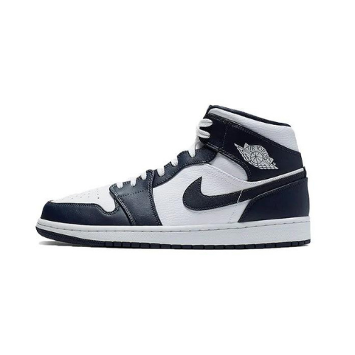 Air Jordan 1 Mid White Metallic Gold Obsidian