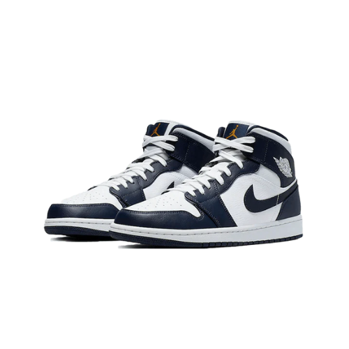 Air Jordan 1 Mid White Metallic Gold Obsidian