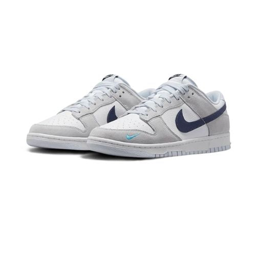 Dunk Low White Grey Navy Aqua Mini Swoosh