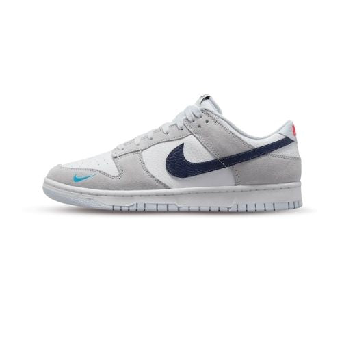 Dunk Low White Grey Navy Aqua Mini Swoosh