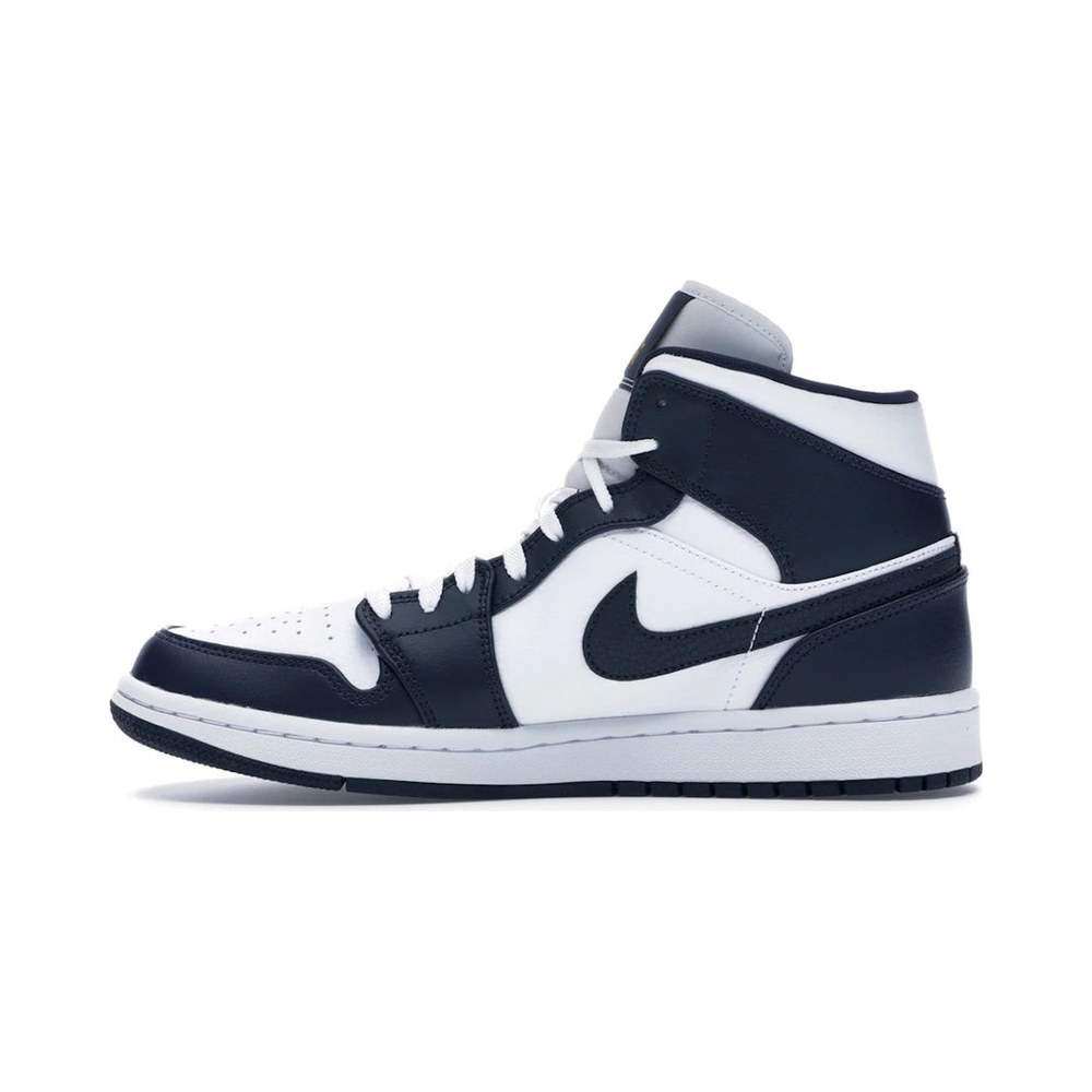 Jordan 1 Mid White Metallic Gold Obsidian