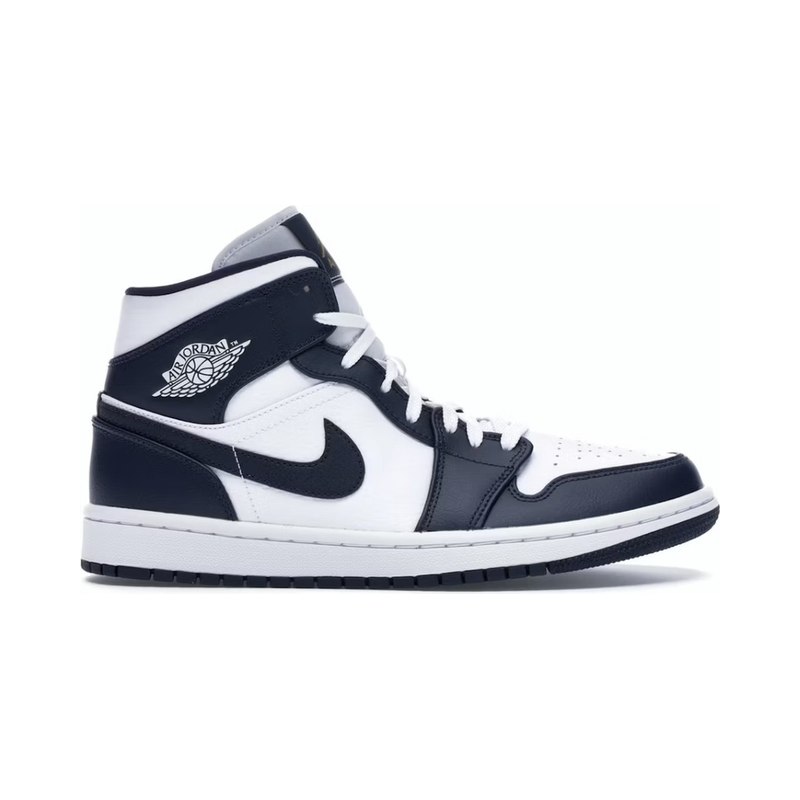 Jordan 1 Mid White Metallic Gold Obsidian