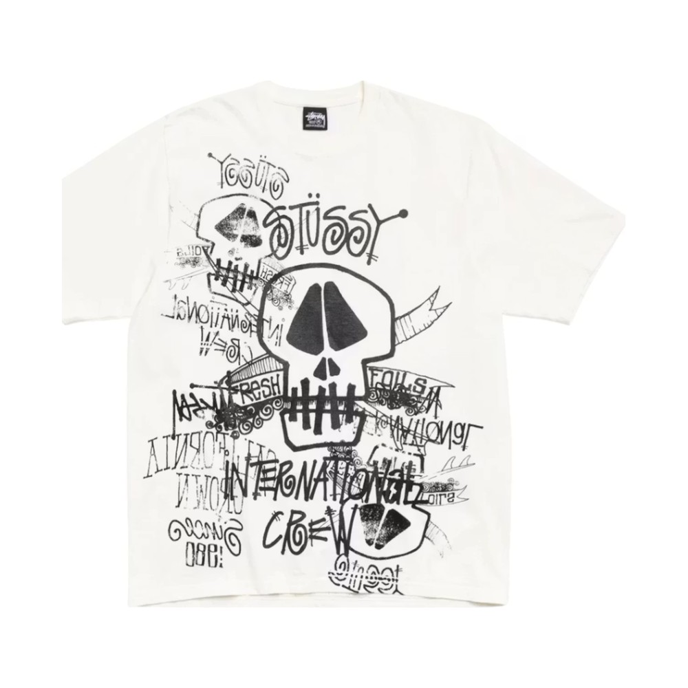 Stussy Skulls Pigment Dyed Tee Natural