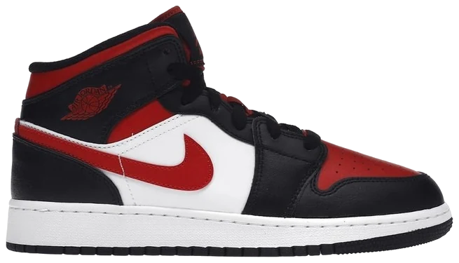 Air Jordan 1 Mid Black Fire Red (GS)